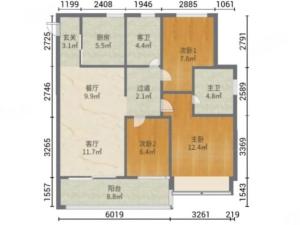 华发峰尚 3室2厅 96.49㎡ 毛坯珠海斗门区白蕉镇二手房图片
