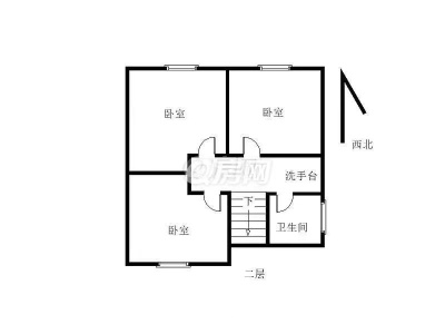 璞岸花园一期小区2室2厅1卫户型图2
