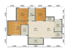 德泰华庭 3室2厅 106.22㎡ 精装珠海金湾区航空新城二手房图片