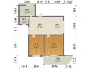 忠信丽苑三期 2室2厅 67.5㎡ 简装珠海斗门区井岸镇二手房图片