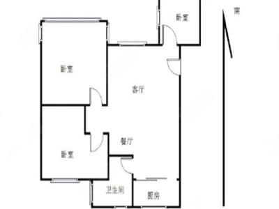 翠花苑小区3室2厅1卫户型图1
