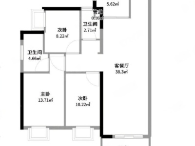 樵顺嘉园小区3室2厅2卫户型图2
