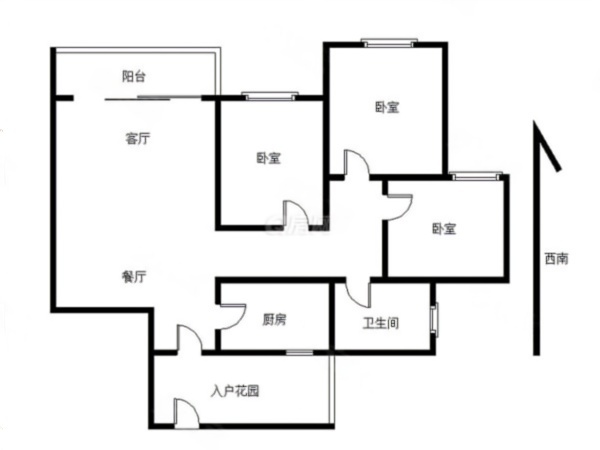 金裕香泉丽都小区1室1厅1卫户型图6